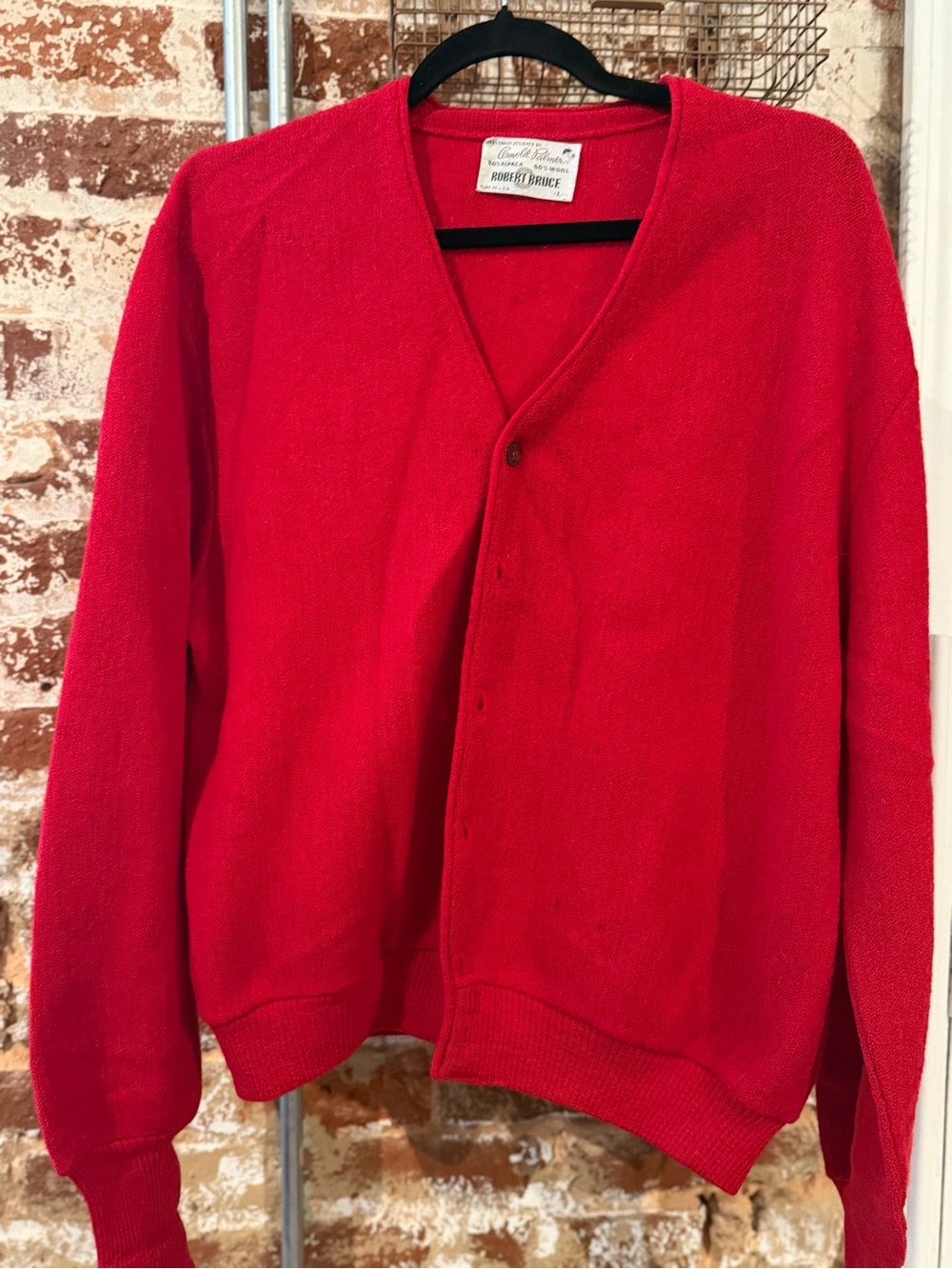 Vintage 1960s Arnold Palmer Robert Bruce Alpaca/Wool Res Cardigan, Size L